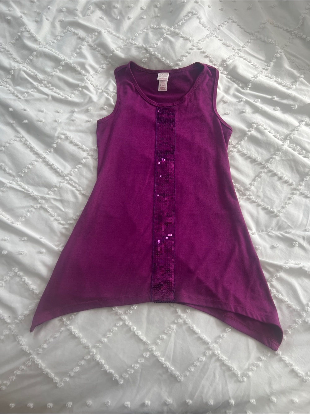 Xhilaration Kids Purple Sparkley Sequin Accent Tank Top | Size L (10/12)